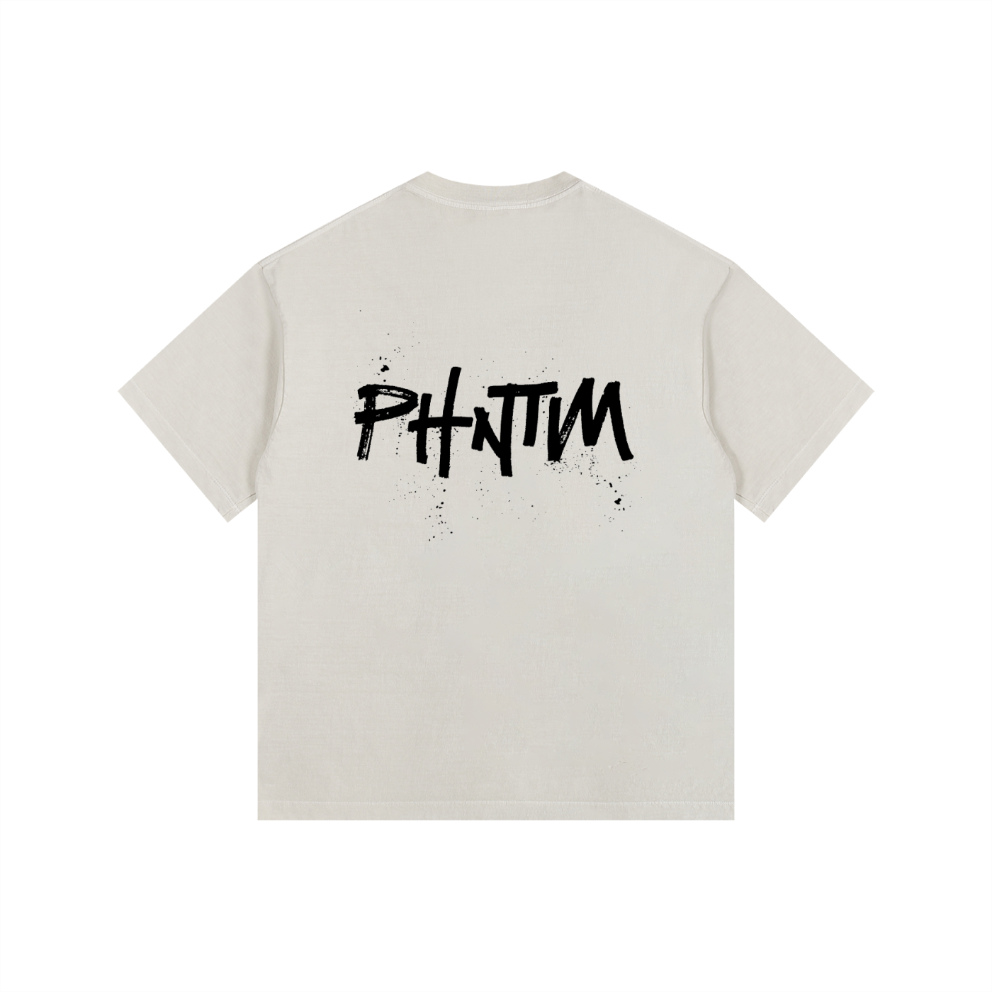Black Logo Vintage Washed Oversized Cotton T-Shirt
