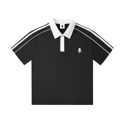 Contrast Collar Short-Sleeve Polo Shirt
