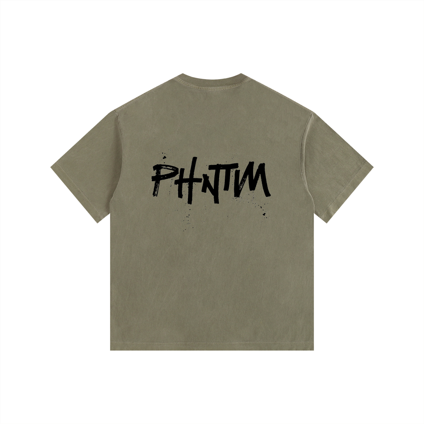 Black Logo Vintage Washed Oversized Cotton T-Shirt